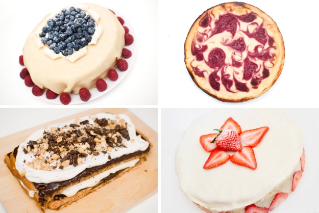 VEGANSKE FESTKAKER: Hva med en marsipankake, bringebærostekake, snickerskake eller fraisier? 